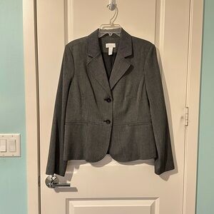 Women's Charter Club Houndstooth Gray Blazer